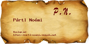 Pártl Noémi névjegykártya